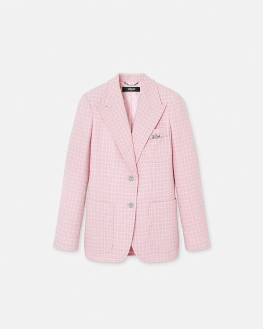 Versace Pink Crêpe Tweed Blazer