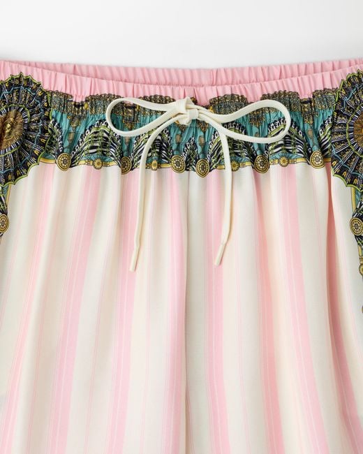 Versace Natural Printed Silk Twill Pajama-Style Pants
