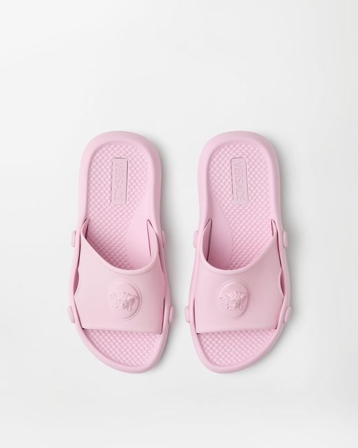 Versace Pink Nettuno Rubber Slides