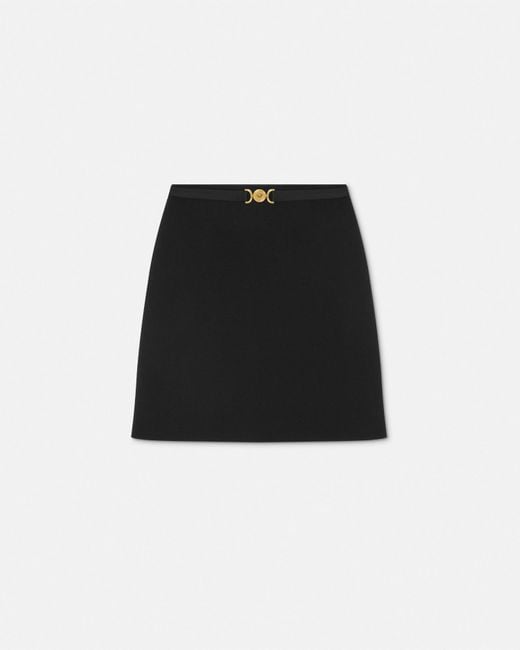 Versace Black Medusa '95 Wool-blend A-line Skirt