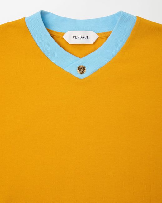 Versace Orange Stretch Cotton-Jersey T-Shirt