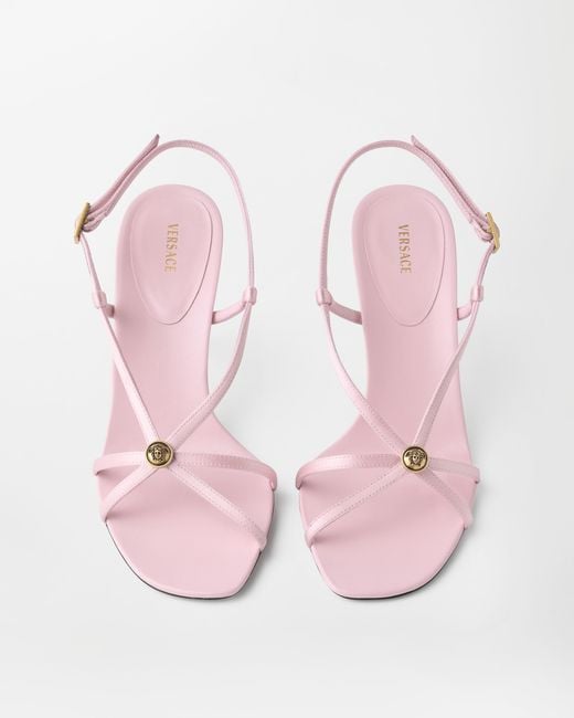 Versace White Valentina Satin Sandals 80 Mm for men