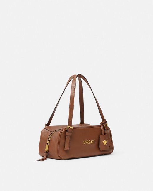 Versace Brown Tag Bowling Shoulder Bag