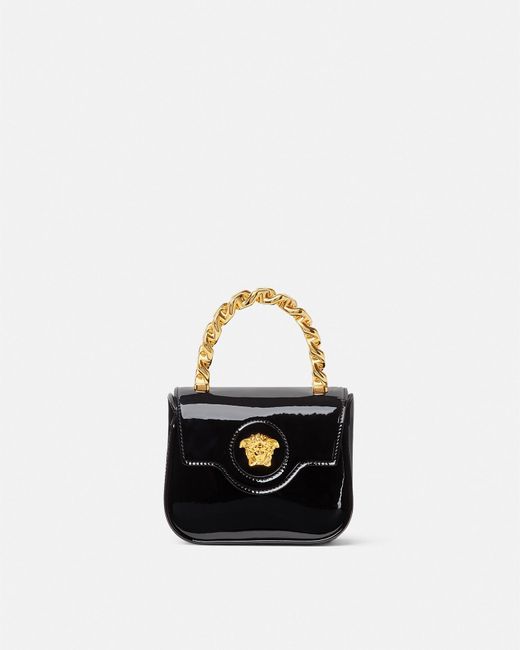 Versace Black La Medusa Patent Mini Bag