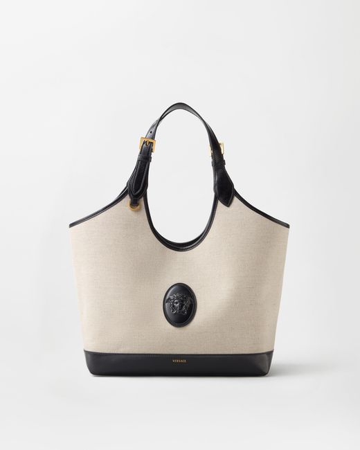 Versace Natural Rivière Large Canvas Tote