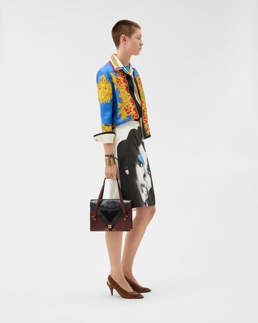 Versace White Severine Python-Effect Leather Shoulder Bag