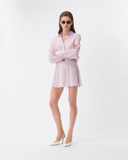 Versace Pink Jacquard Silk Crêpe Satin Mini Dress