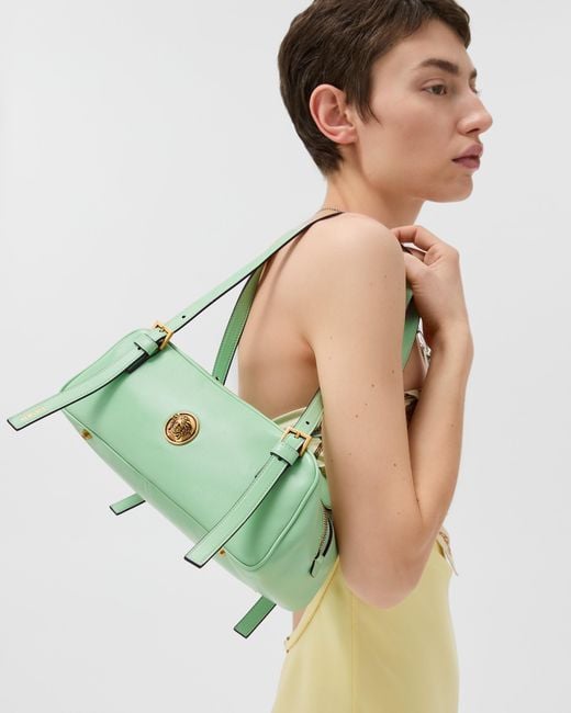 Versace Green Emblème Nappa Bowling Bag