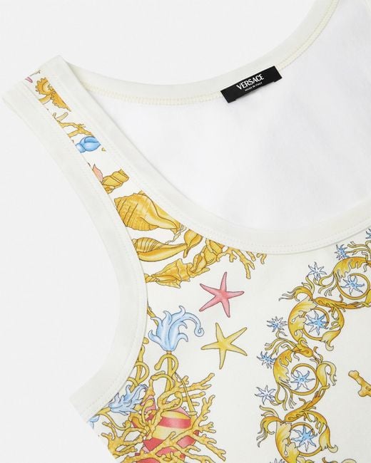 Versace Metallic Underwater Barocco Fitted Tank Top