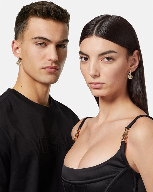 Versace White La Medusa Crystal Earrings