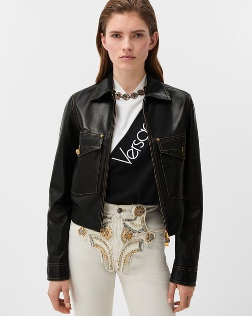 Versace Black Nappa Blouson