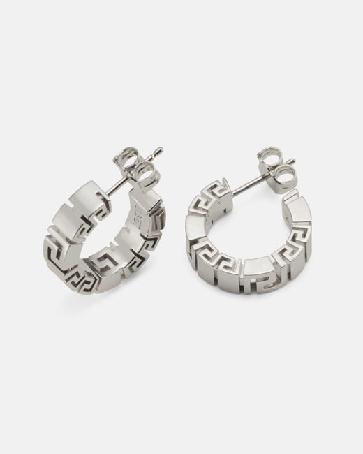 Versace White Greca Earring