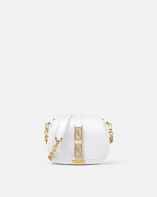 Versace White Greca Goddess Small Shoulder Bag
