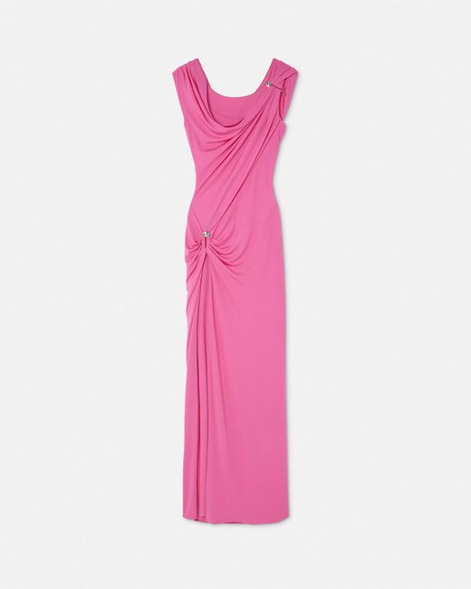 Versace Pink Safety Pin Gathered Gown