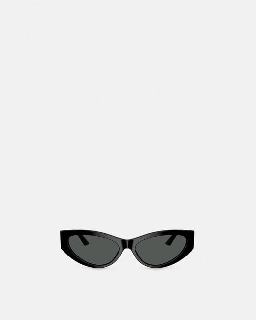 Versace White Greca Strass Cat-Eye Sunglasses