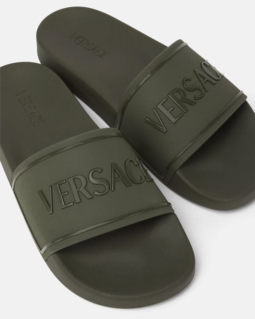 Slides di Versace in Green da Uomo