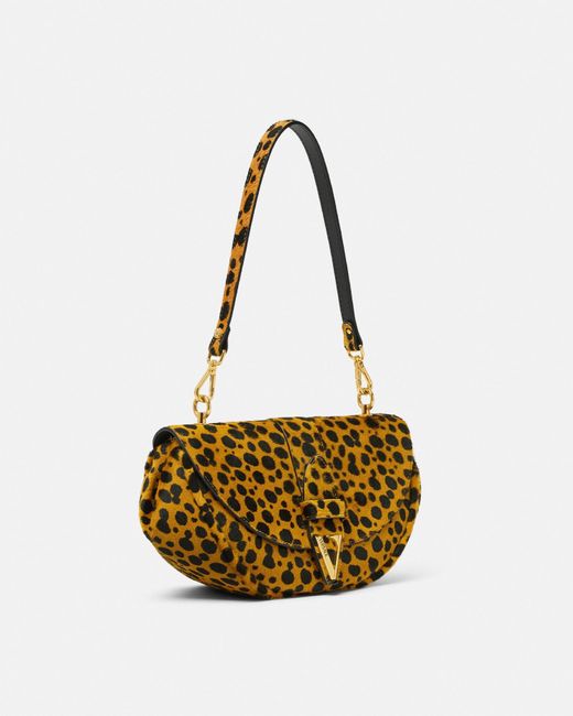 Versace Metallic Cheetah Virtus Shoulder Bag