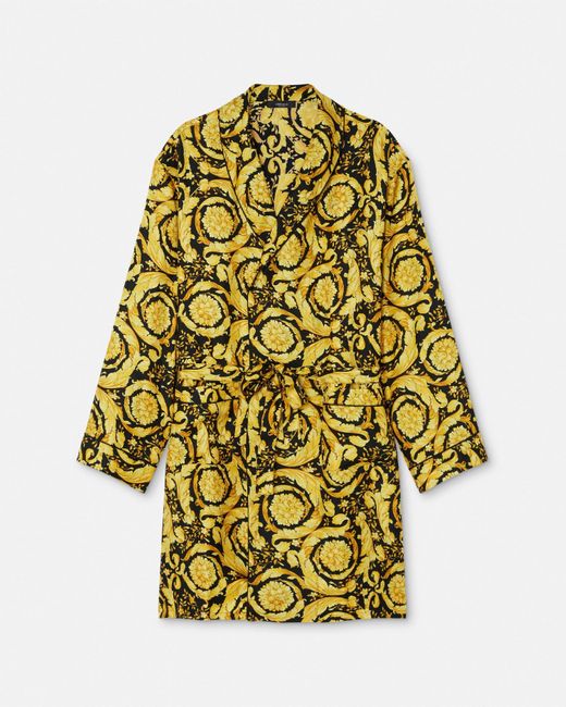 Versace Peignoir En Soie Barocco in Yellow for Men Lyst