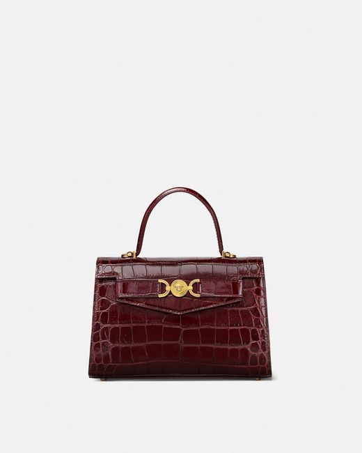 Versace Red Croc-effect Medusa '95 Handbag