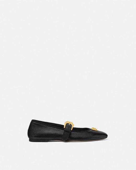 Versace White La Medusa Ballerinas