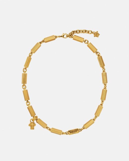 Versace Säulenhalskette in Metallic für Herren