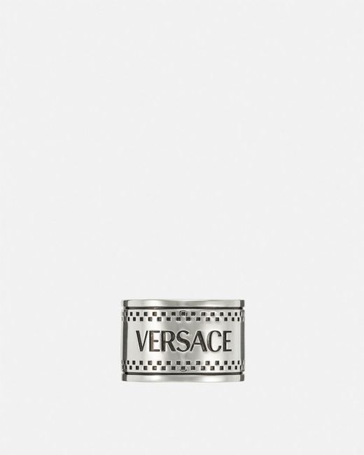 Versace White 90s Vintage Logo Ring