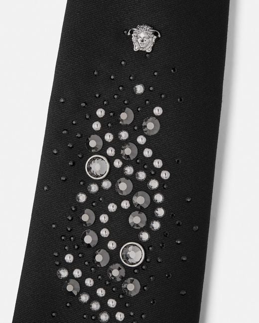 Versace White Embellished Wool Tie for men