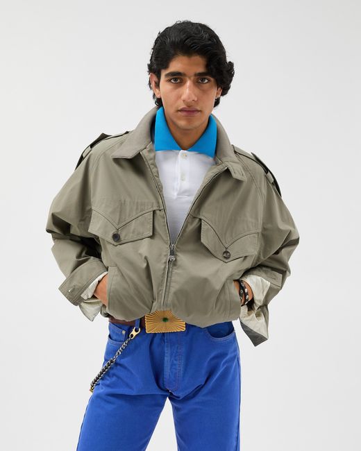 Versace Green Cotton Blouson for men