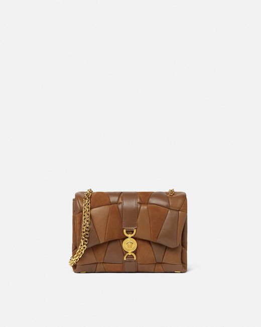 Borsa A Spalla Trapuntata Kleio di Versace in Brown