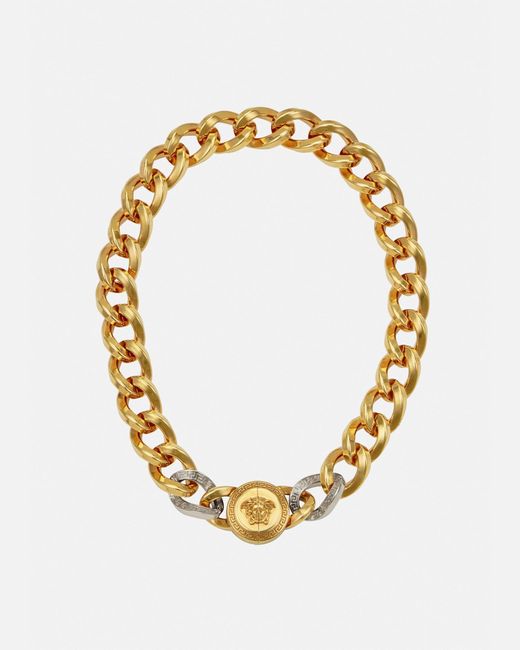 Versace Metallic Medusa Chain Necklace