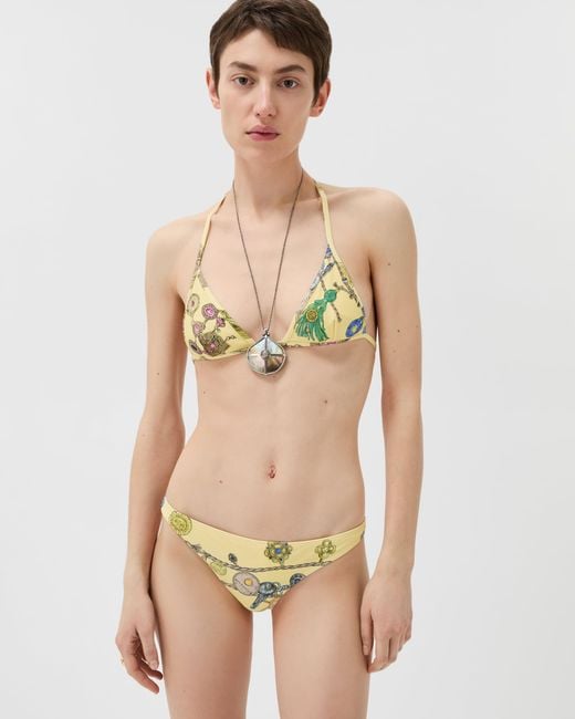 Versace White Printed Bikini Bottoms