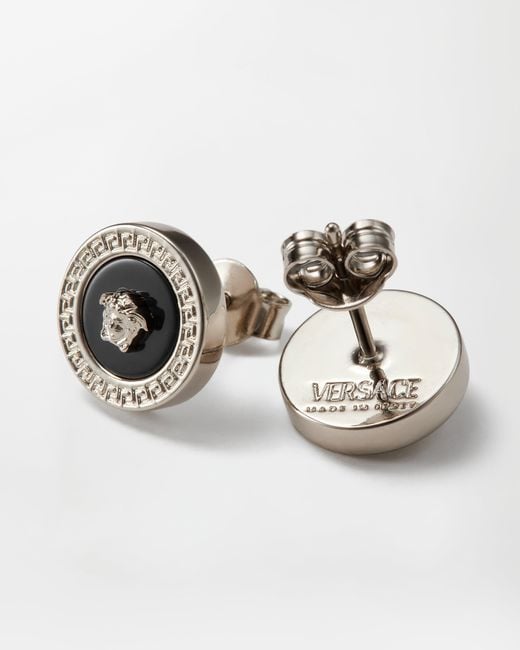 Versace White Medusa Earrings for men
