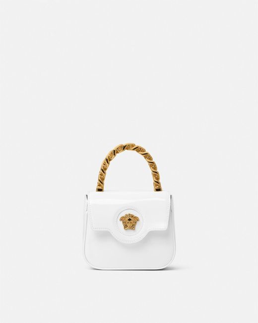 Versace White La Medusa Patent Mini Bag