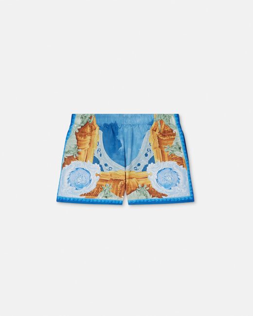 Versace Blue Printed Swim Shorts for men