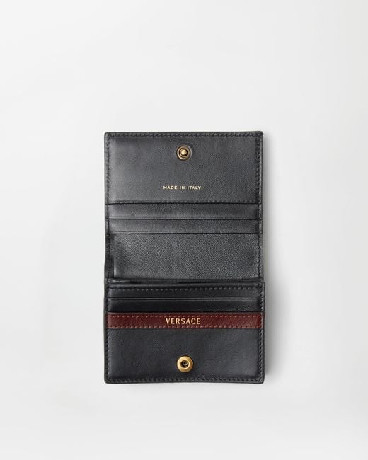 Versace Gray Emblème Leather Wallet