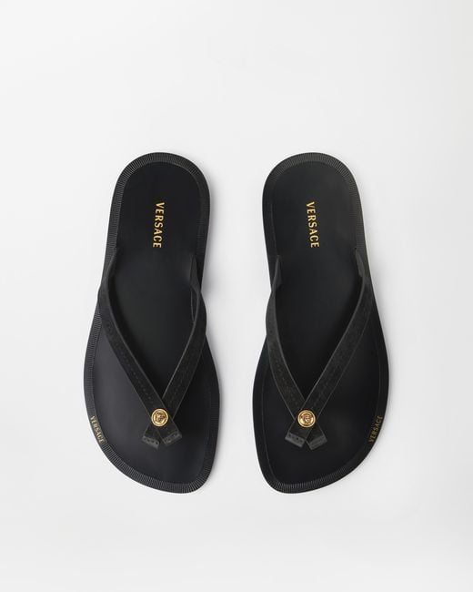 Versace White Gabriel Leather Sandals for men