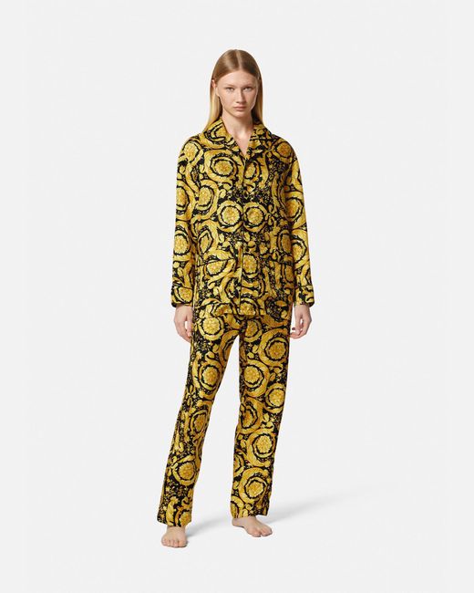 Versace Yellow Greca Border Barocco Pyjama Shorts