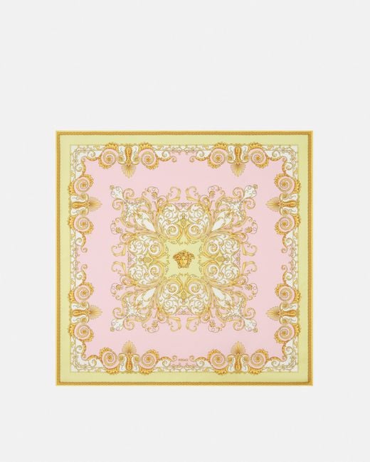 Versace Metallic Printed Silk Twill Scarf 90 Cm