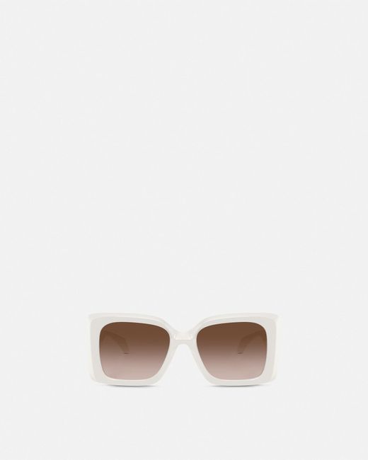 Versace White Medusa Plaque Irregular Sunglasses