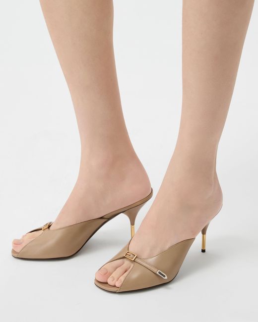 Versace Natural Nyx Leather Mules 80 Mm for men
