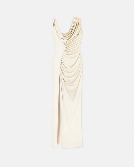 Versace White Medusa '95 Draped Gown