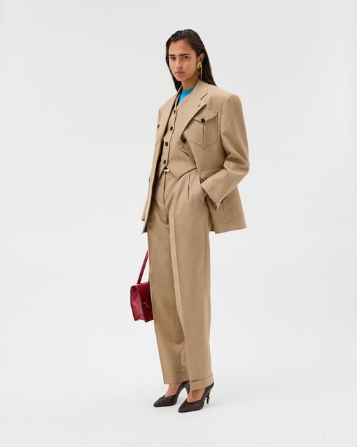 Versace Natural Wool Formal Pants