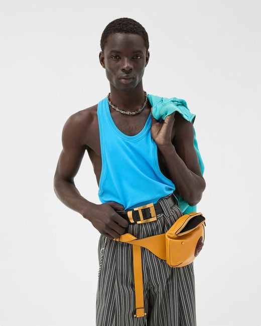 Versace Blue Cotton-Jersey Tank Top for men