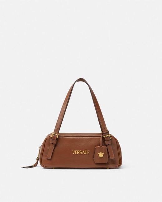 Versace Brown Tag Bowling Shoulder Bag