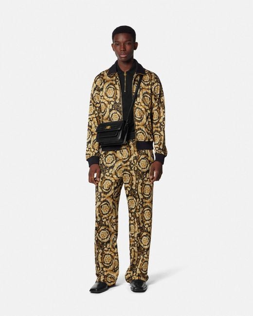 Versace Yellow Barocco Jacquard Zip Sweatshirt for men