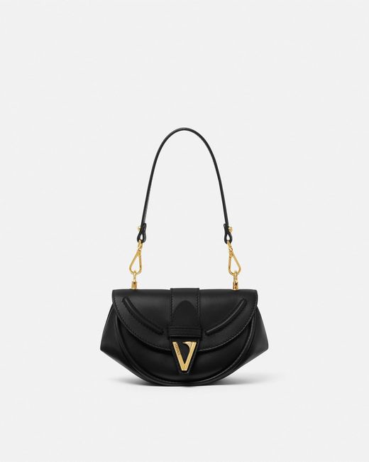 Versace White Virtus Small Leather Shoulder Bag