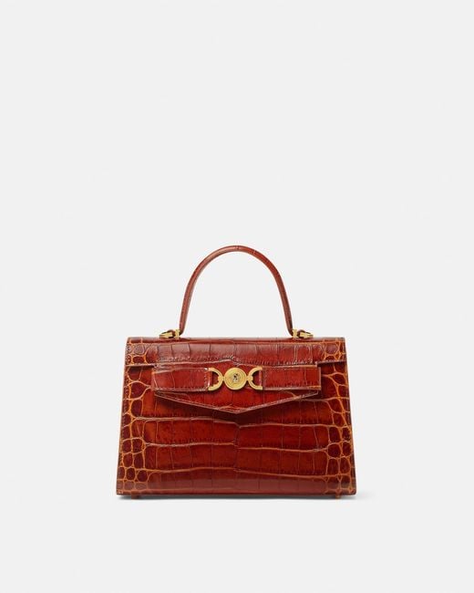 Versace Red Medusa '95 Croc-Effect Top-Handle