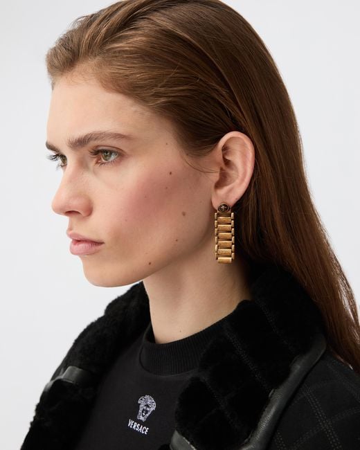 Versace Metallic Link Earrings
