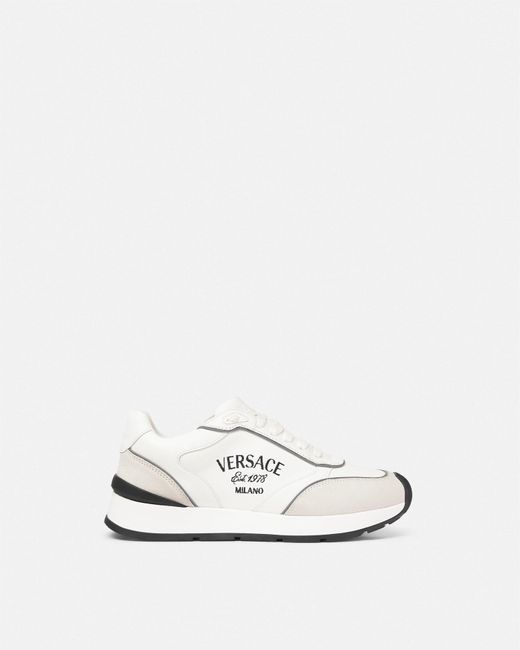 Versace White Milano Runner Sneakers