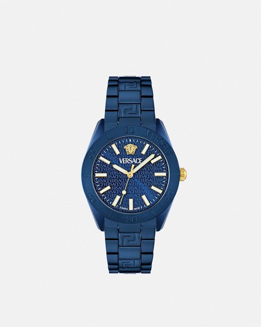 Versace V-Dome Uhr in Blue für Herren
